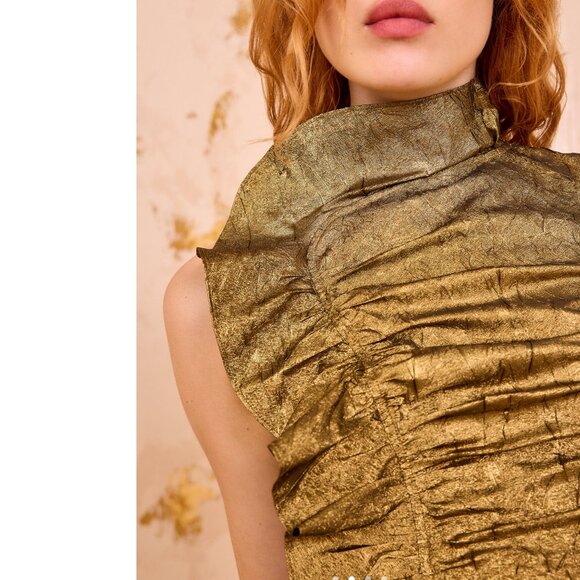 ULLA JOHNSON Demetria Sleeveless Ruched Front Midi Dress $1,300 Size 4 NEW - Picture 12 of 16